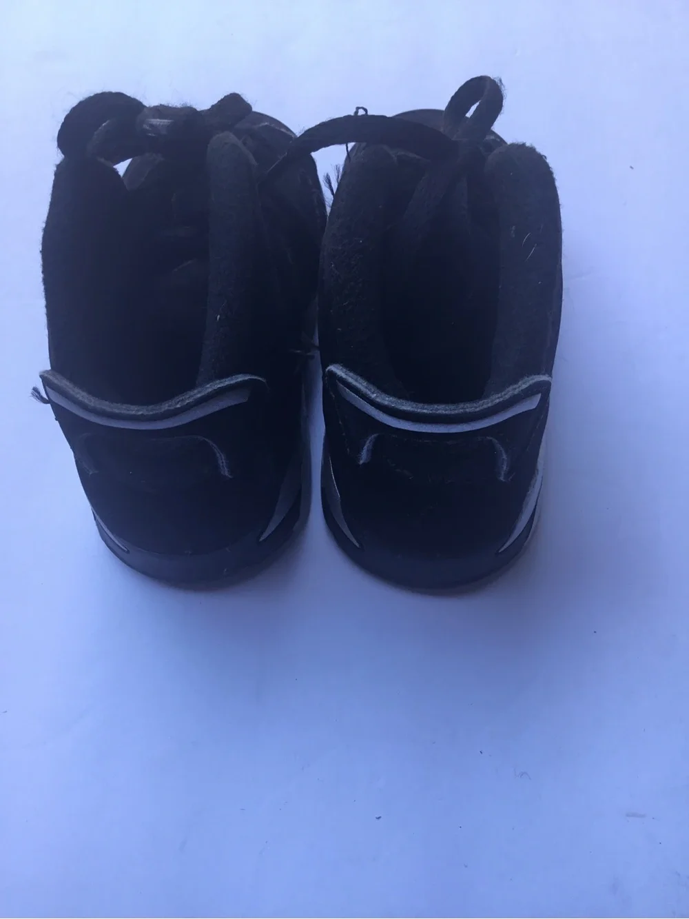 Jordan Kids Black Lace-Up High-Top Sneakers Suede-Like Cushioned Collar Size 5.5